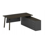 Стол руководителя правый FR.SR-18 (R)  1800x1798x750 мм/Дуб темный/Базальт/