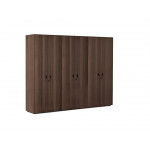 Шкаф д/бумаг x 2 с гардеробом 109 732  2420x440x1970 мм/Эвкалипт/Черный/