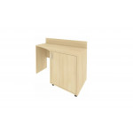 Стол (узкий) с тумбой и бортиком, тумба под холод.прав. С-СТУ-120 Пр /1200x550x750 мм/Акация лорка/