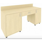 Стол с 2-мя тумбами и бортиком, тумба под холод.лев.С-СТ-170 Л /1700x550x750/Клён/