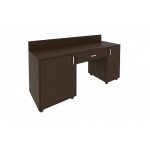 Стол с 2-мя тумбами и бортиком, тумба под холодильник левая С-СТ-170 Л /1700x550x750/Венге цаво/