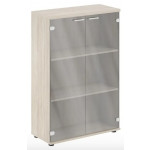 Шкаф средний 2-х дв. со стеклом, з. ст HDF / MX.813  780x356x1189 мм/светлый дуб/