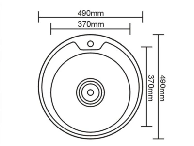 Мойка врезная Sinklight 490 мм 0.8/180 + сифон /