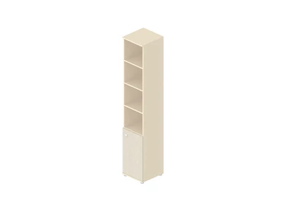 G-60 Стеллаж узкий 420x420x2170 мм/Дуб выбеленный/